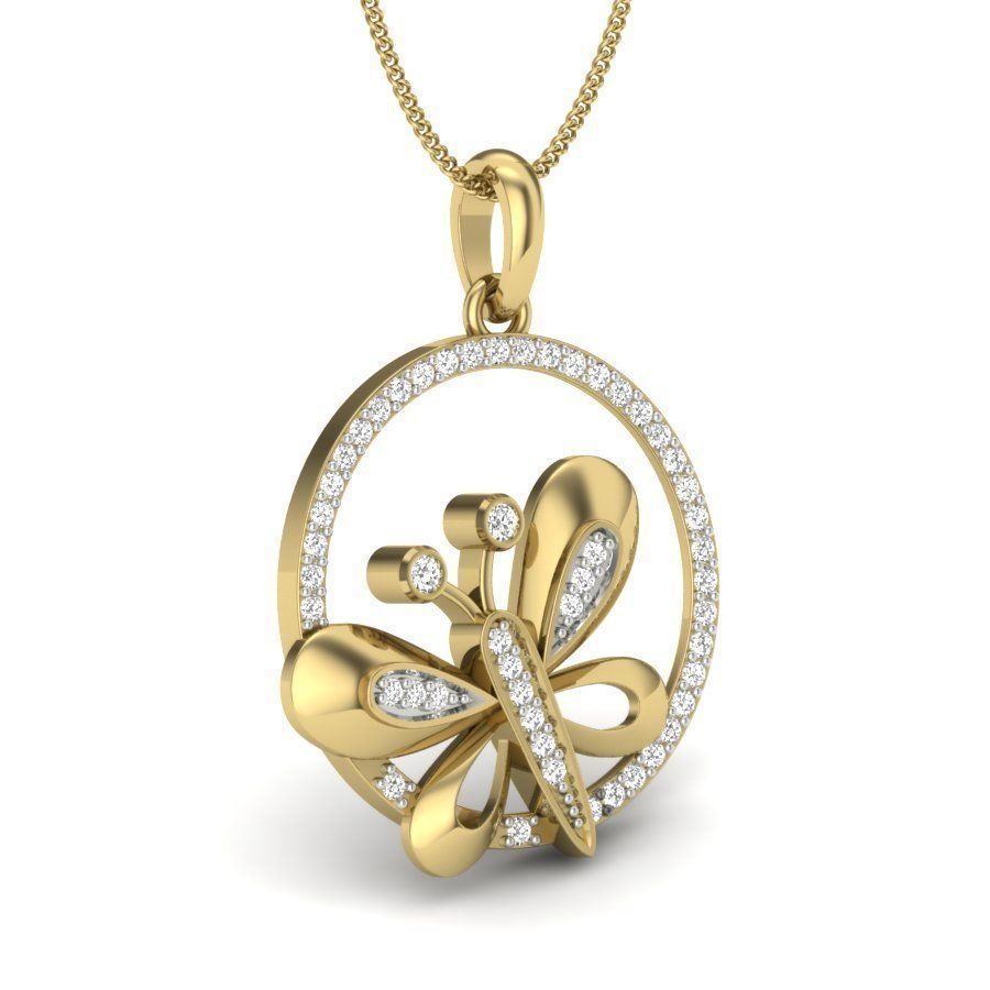Diamond Butterfly Pendant renders 3dm details 3D print model_2