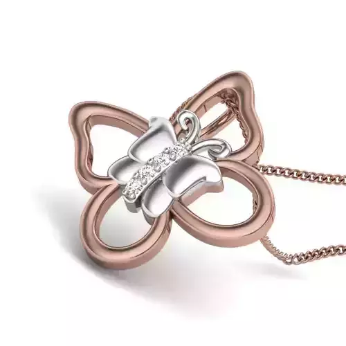 Diamond Butterfly Pendant renders 3dm details