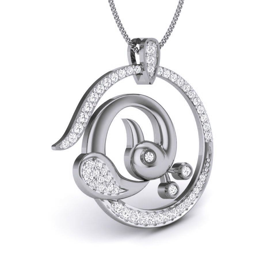 Diamond Peacock Pendant renders 3dm details 3D print model_3