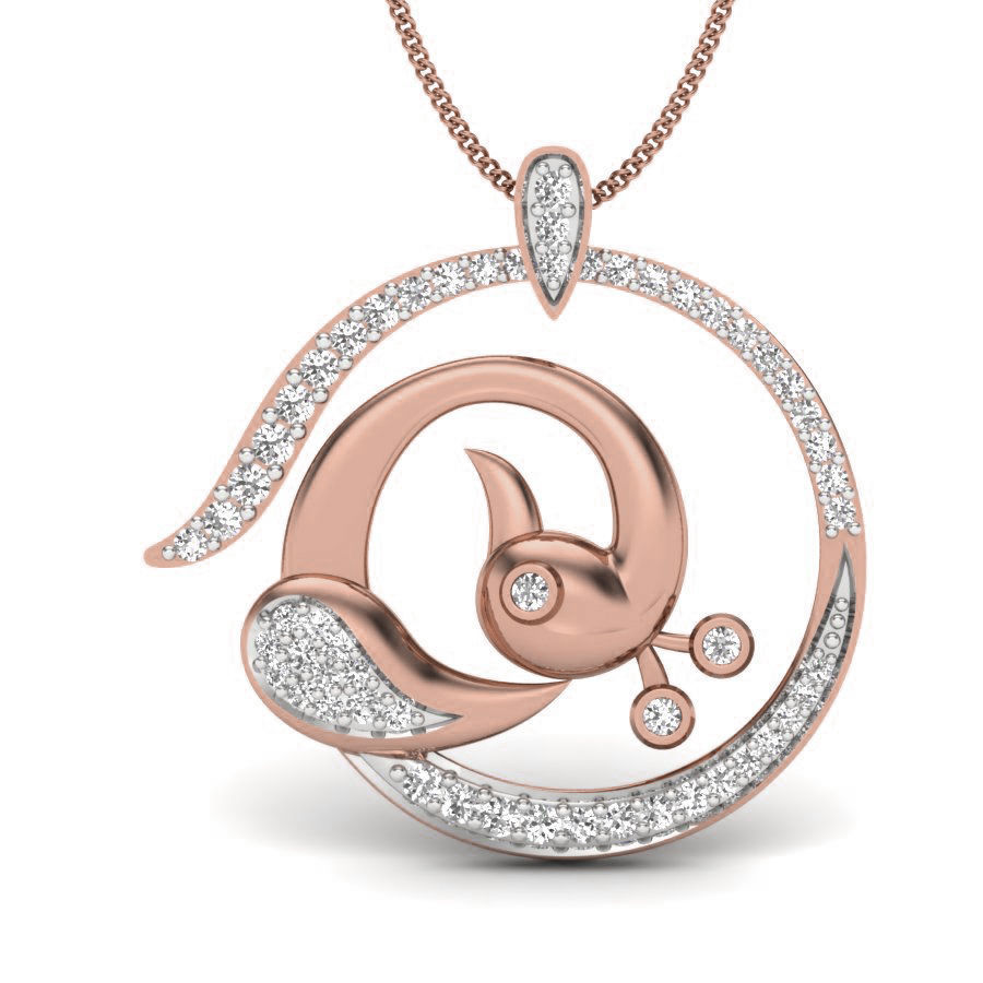 Diamond Peacock Pendant renders 3dm details 3D print model_15