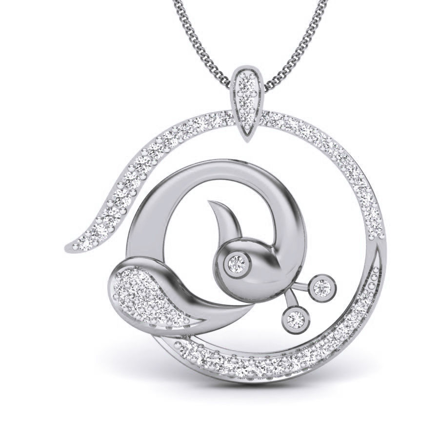 Diamond Peacock Pendant renders 3dm details 3D print model_14