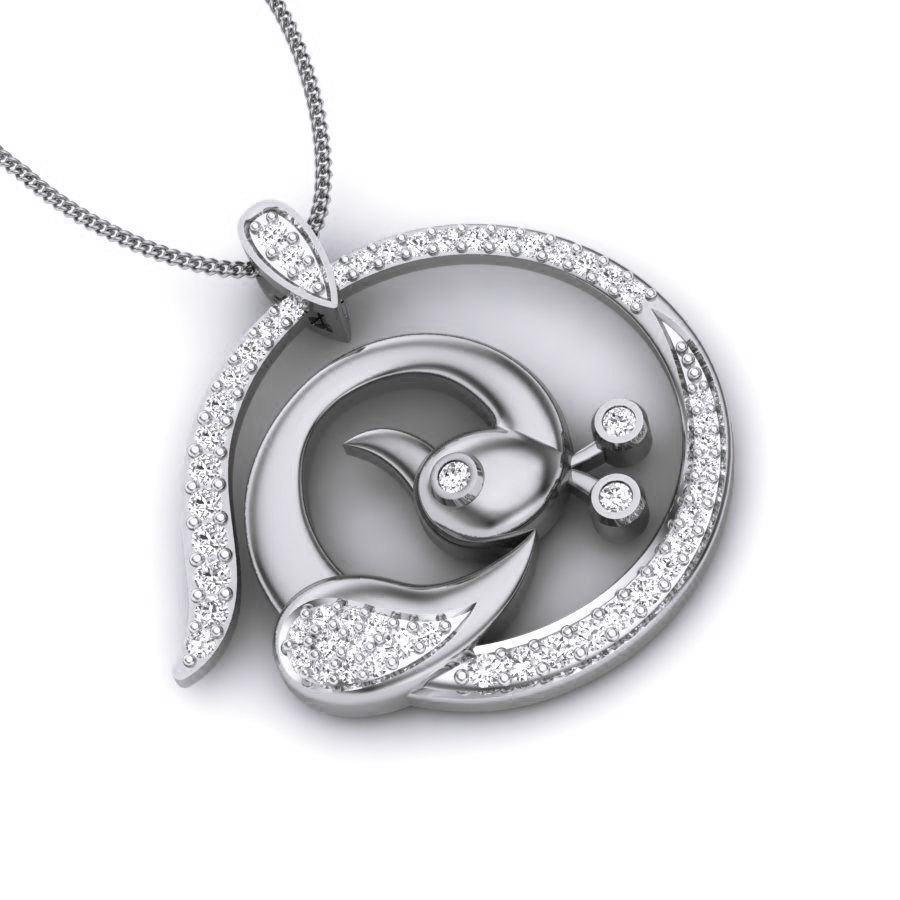 Diamond Peacock Pendant renders 3dm details 3D print model_6