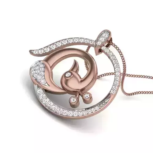 Diamond Peacock Pendant renders 3dm details