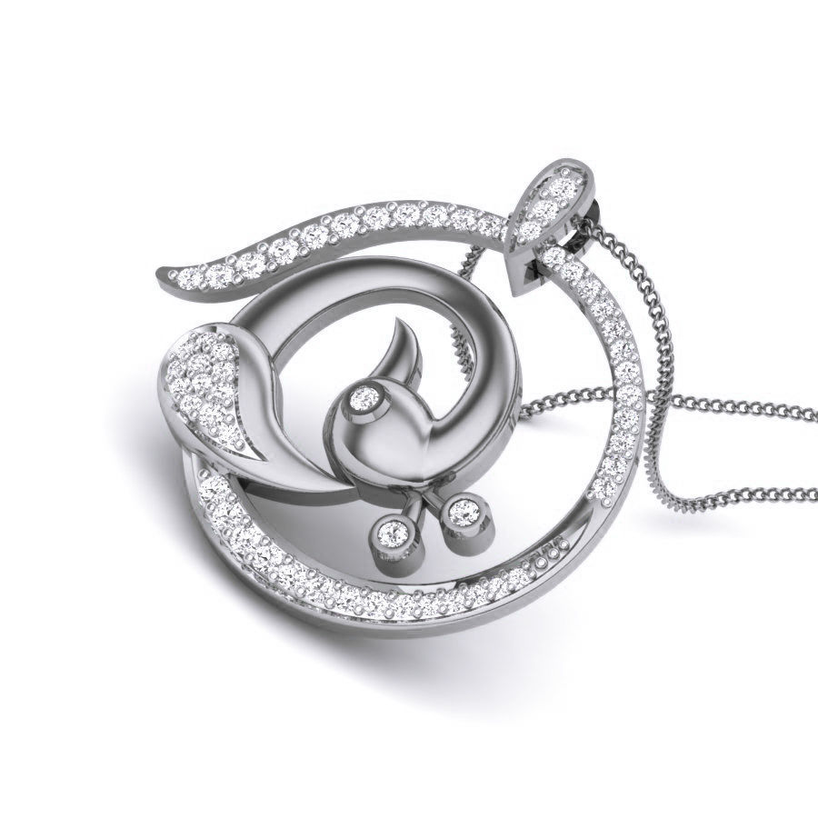 Diamond Peacock Pendant renders 3dm details 3D print model_12