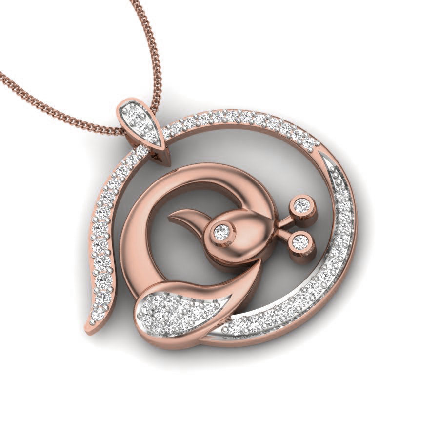 Diamond Peacock Pendant renders 3dm details 3D print model_7