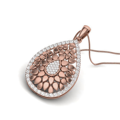 Diamond Flower Petal Pendant renders 3dm details 3D print model