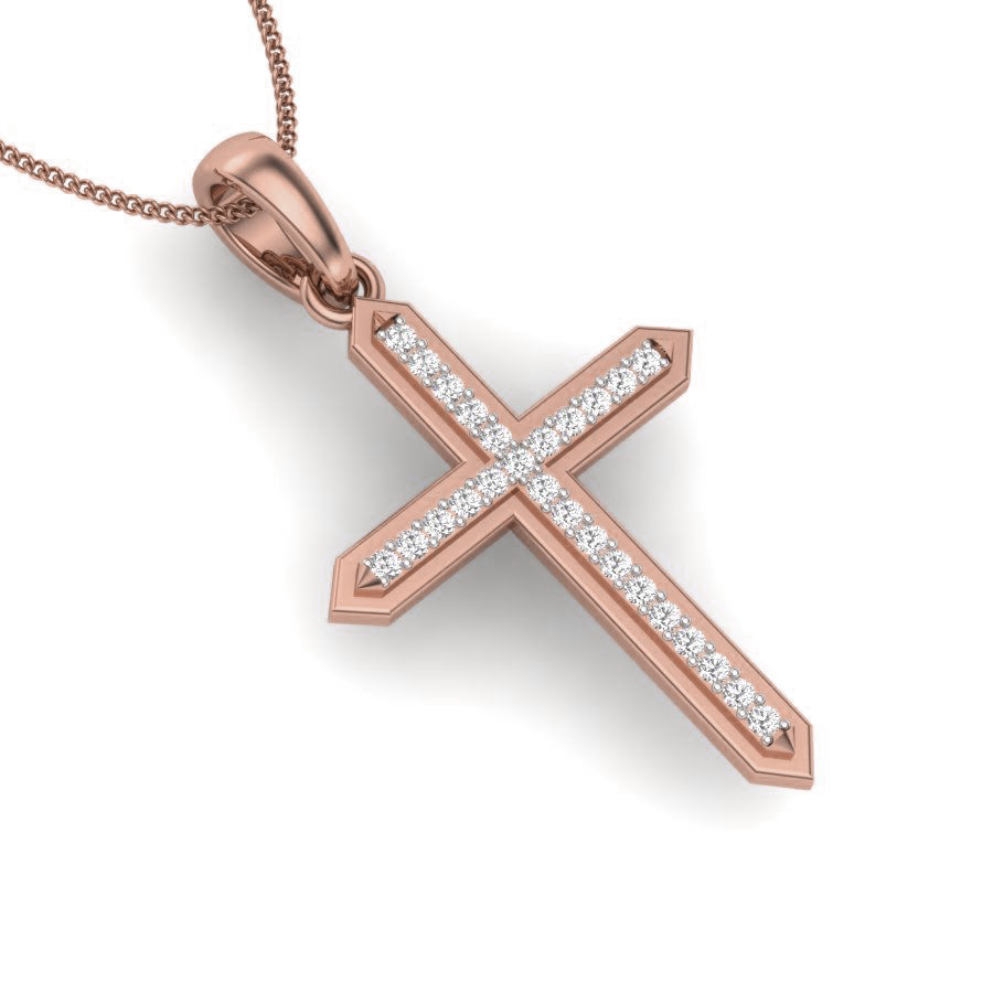 Diamond Holy Cross of Jesus Pendant renders 3dm details 3D print model_7