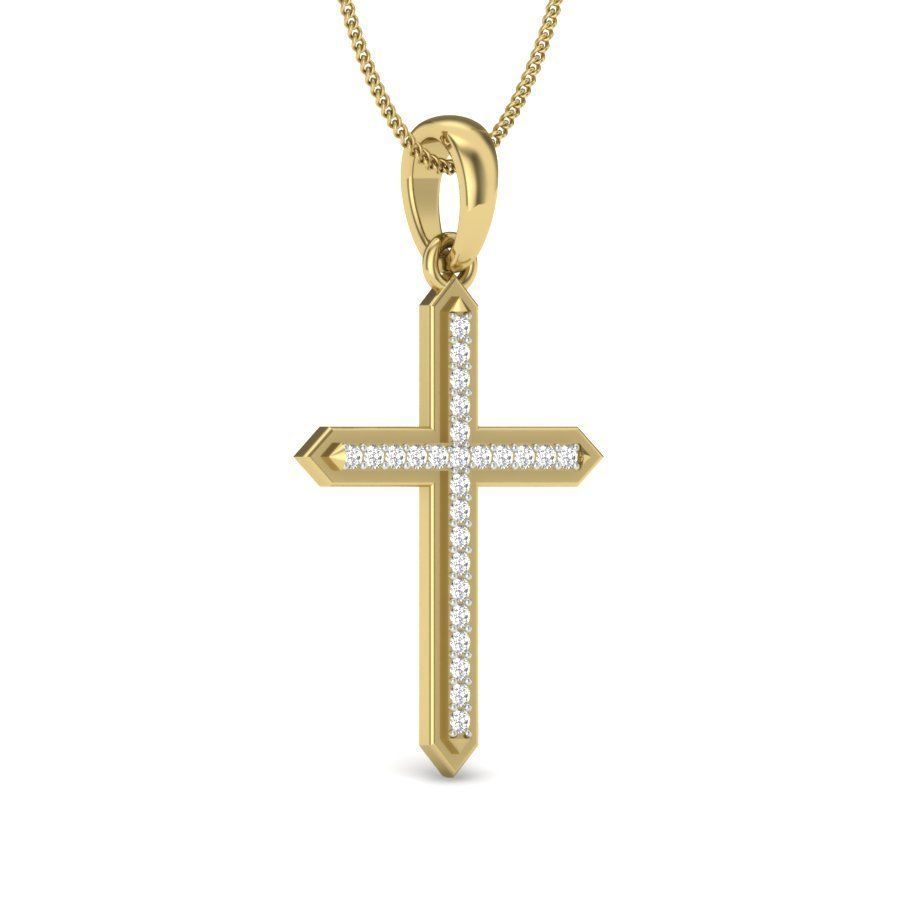 Diamond Holy Cross of Jesus Pendant renders 3dm details 3D print model_2