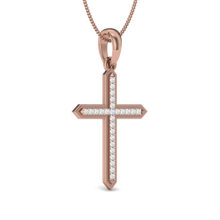Diamond Holy Cross of Jesus Pendant renders 3dm details 3D print model_4