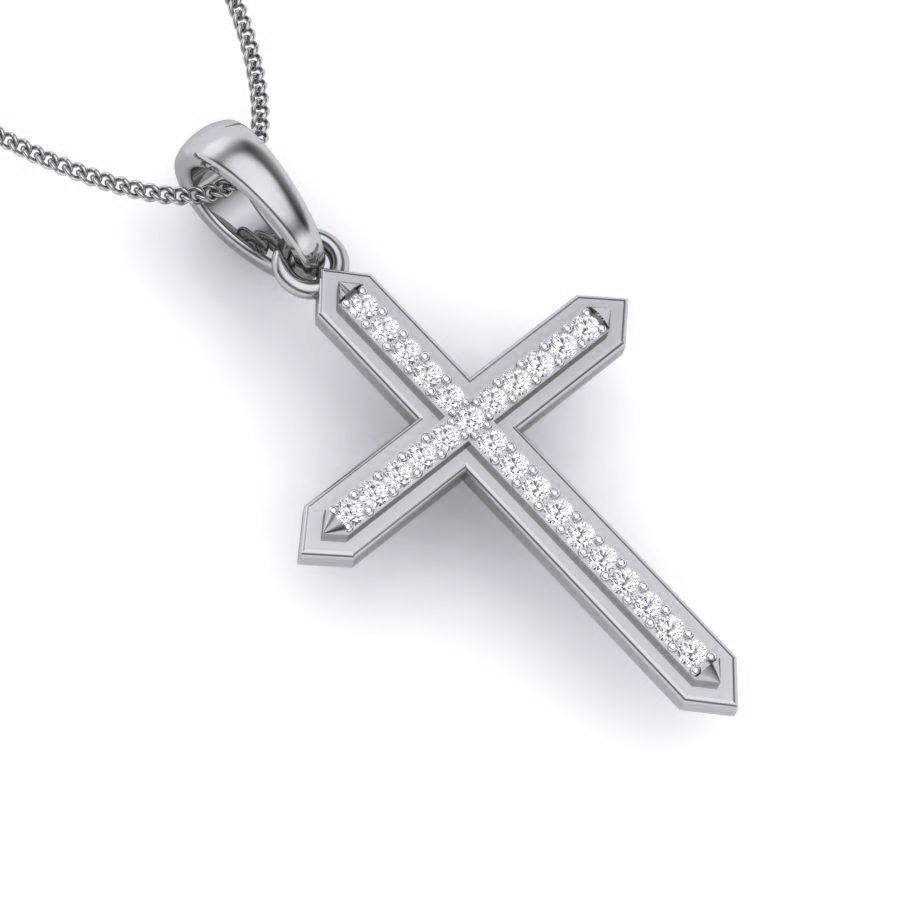 Diamond Holy Cross of Jesus Pendant renders 3dm details 3D print model_6