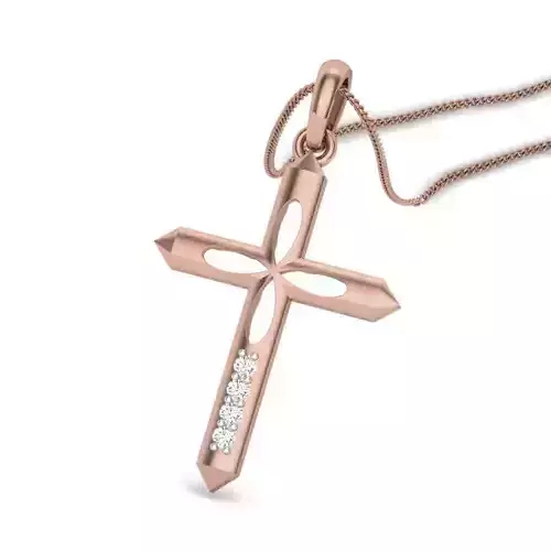 Diamond Holy Cross of Jesus Pendant renders 3dm details