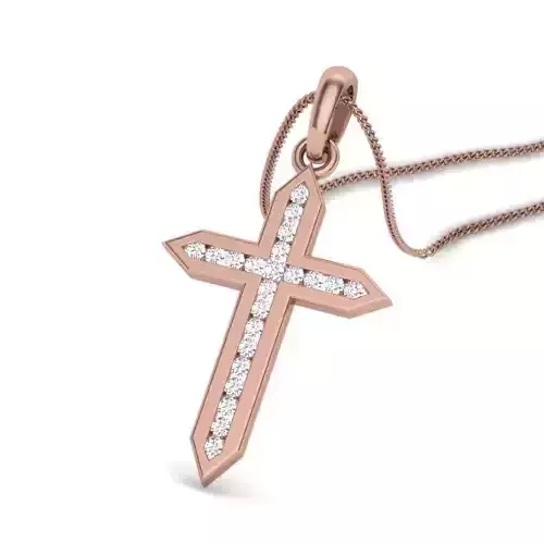 Diamond Holy Cross Pendant renders 3dm details