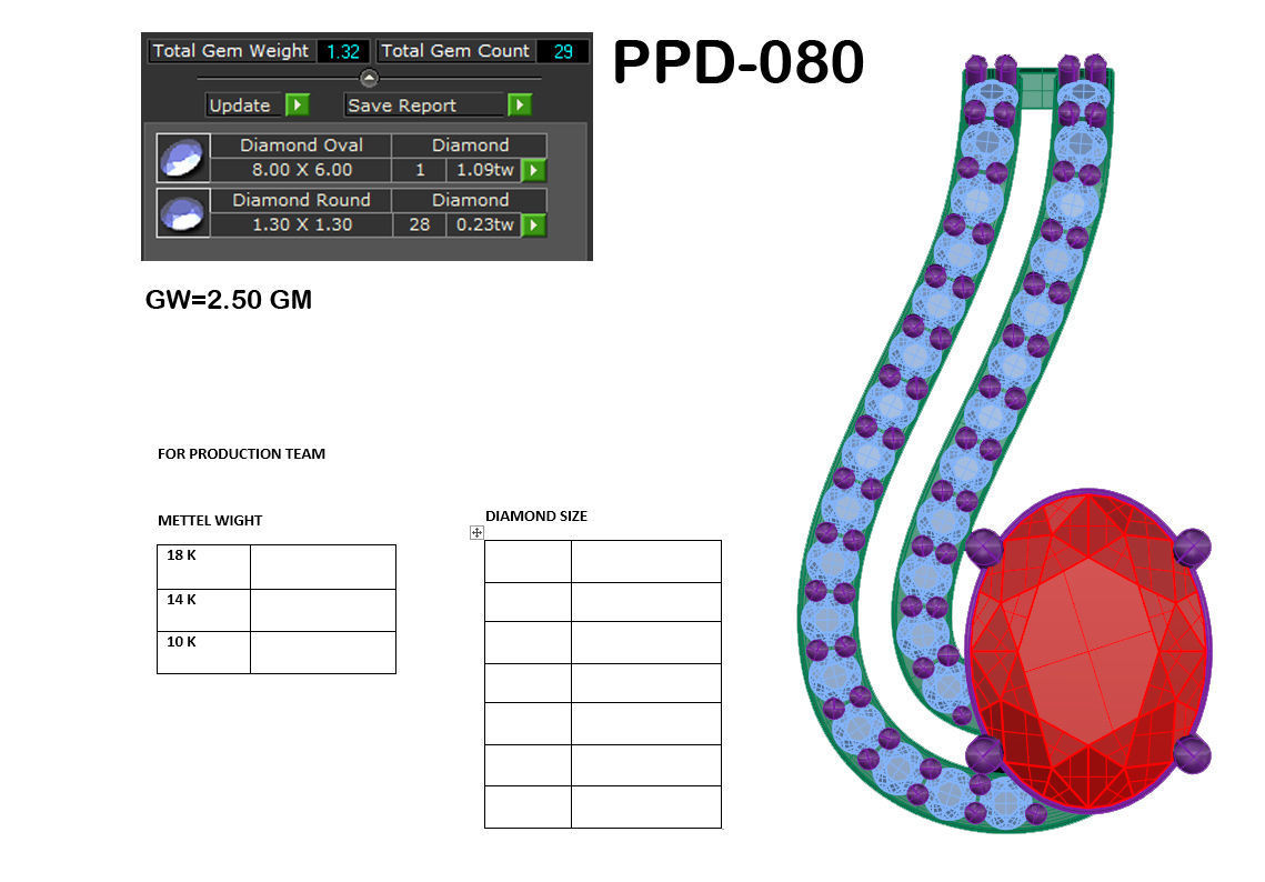 Diamond Pendant renders 3dm details 3D print model_16