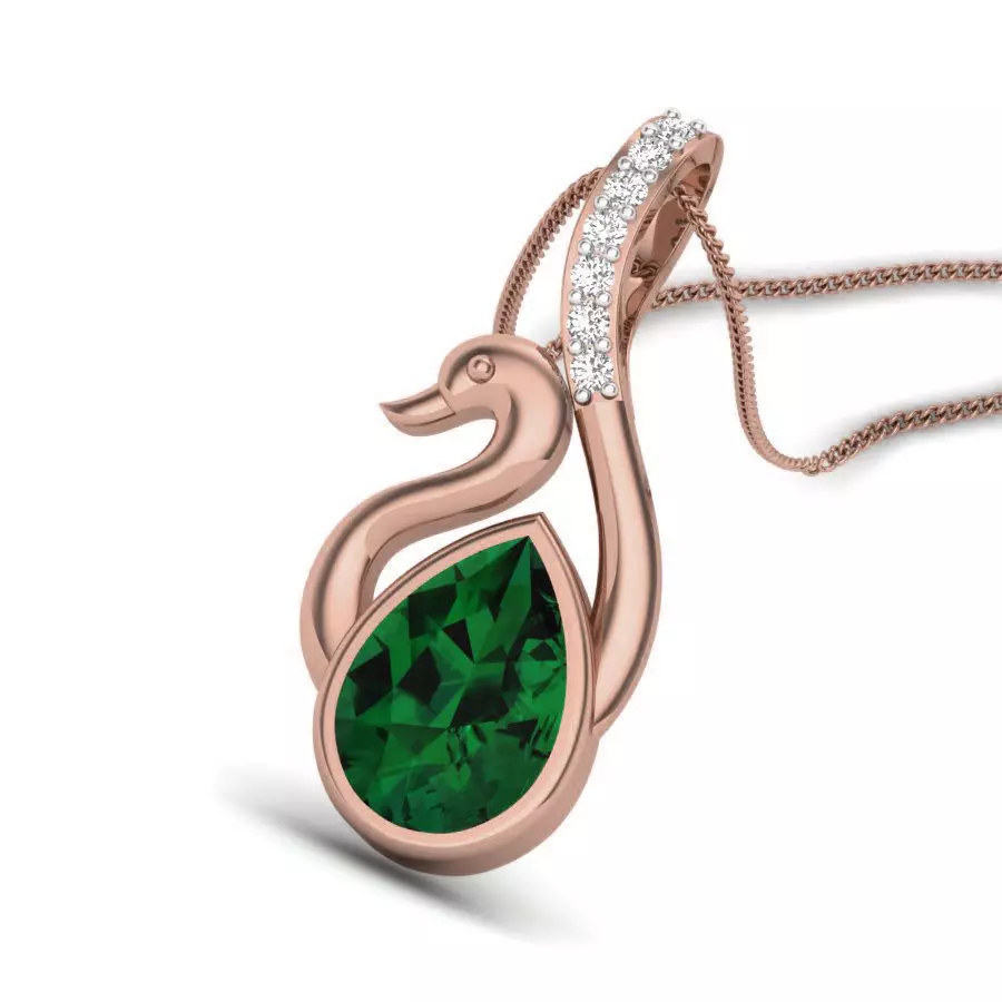 Diamond Swan Pendant renders 3dm details 3D print model_0