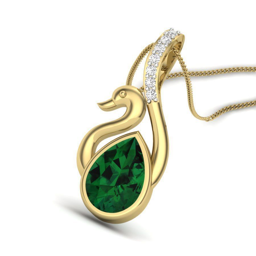 Diamond Swan Pendant renders 3dm details 3D print model_11