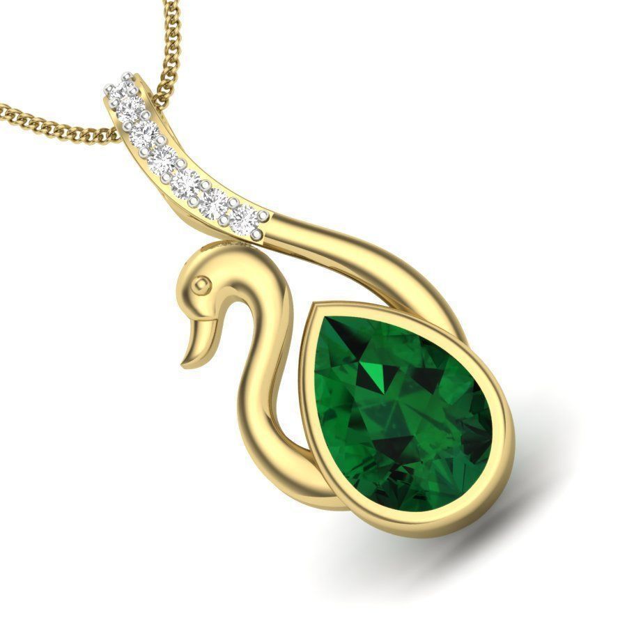 Diamond Swan Pendant renders 3dm details 3D print model_5