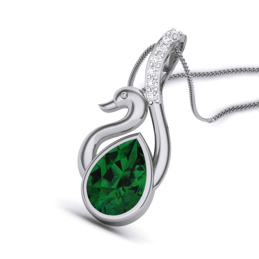 Diamond Swan Pendant renders 3dm details 3D print model_12