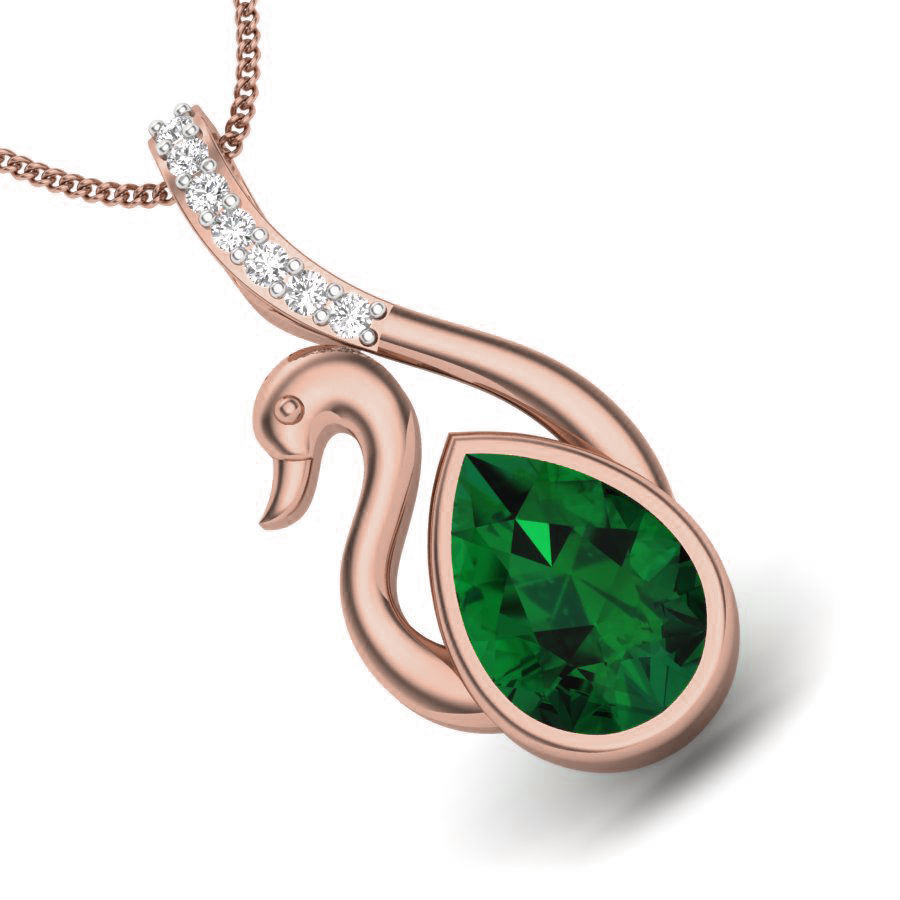 Diamond Swan Pendant renders 3dm details 3D print model_7