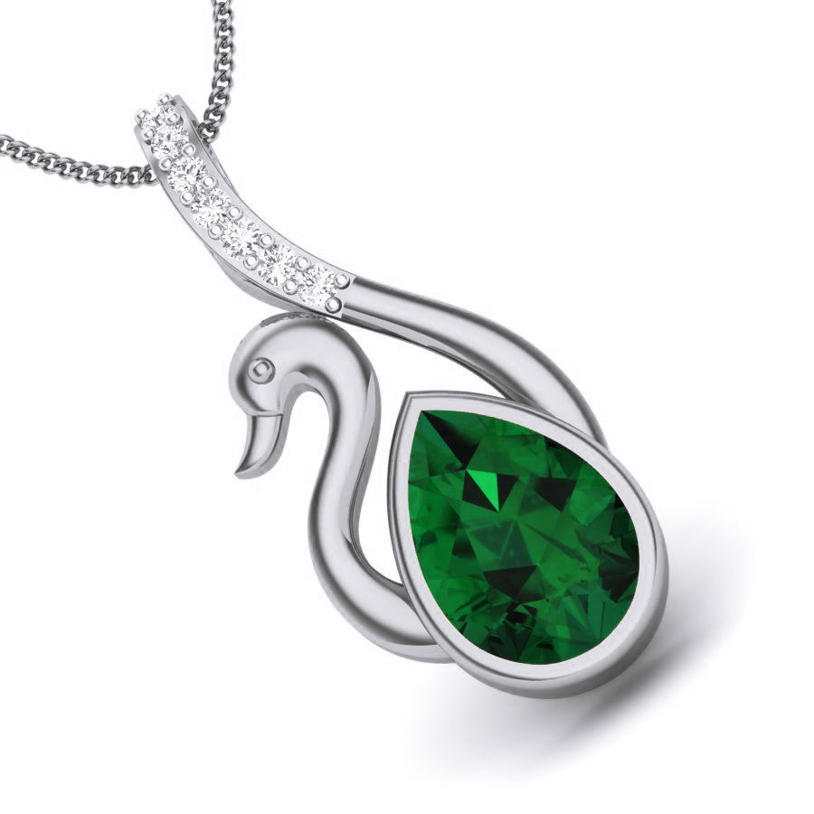 Diamond Swan Pendant renders 3dm details 3D print model_6