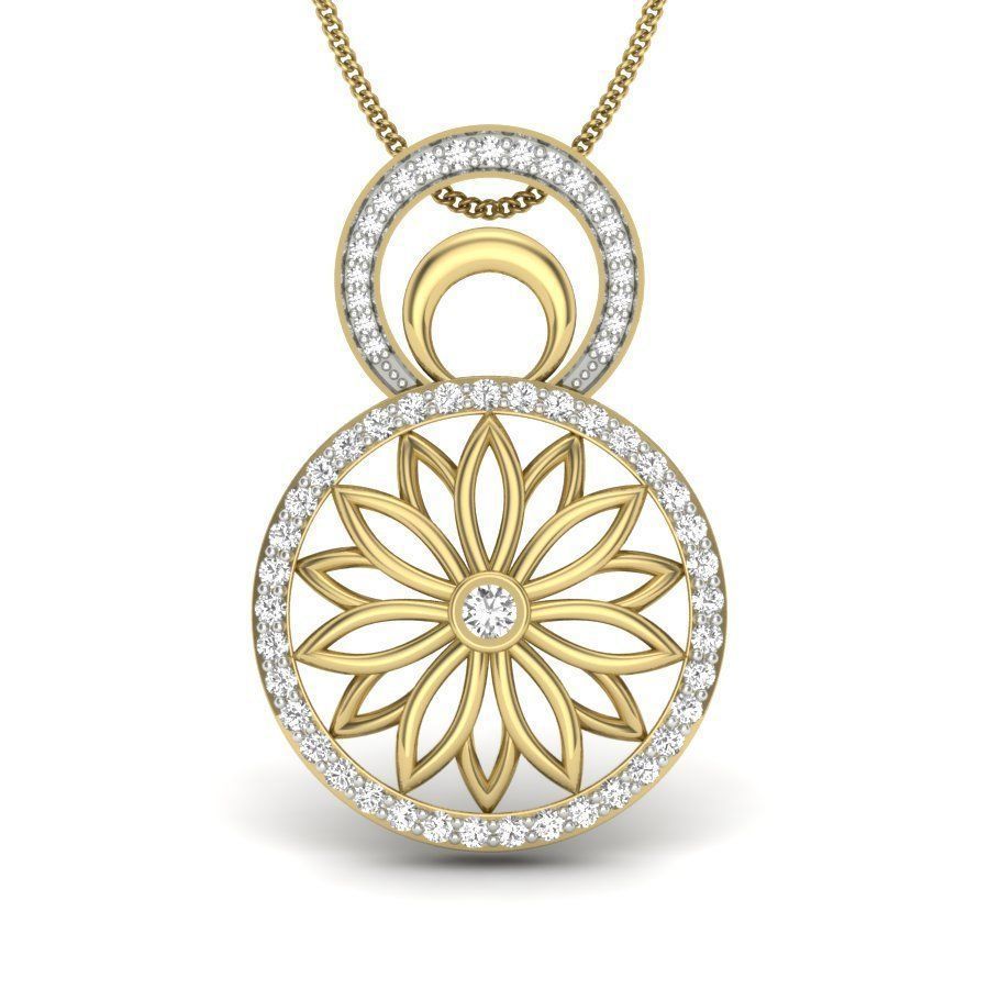 Flower Diamond Pendant renders 3dm details 3D print model_13