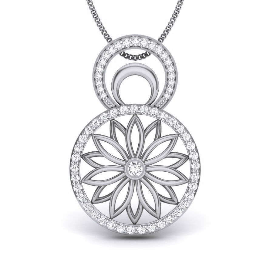 Flower Diamond Pendant renders 3dm details 3D print model_14