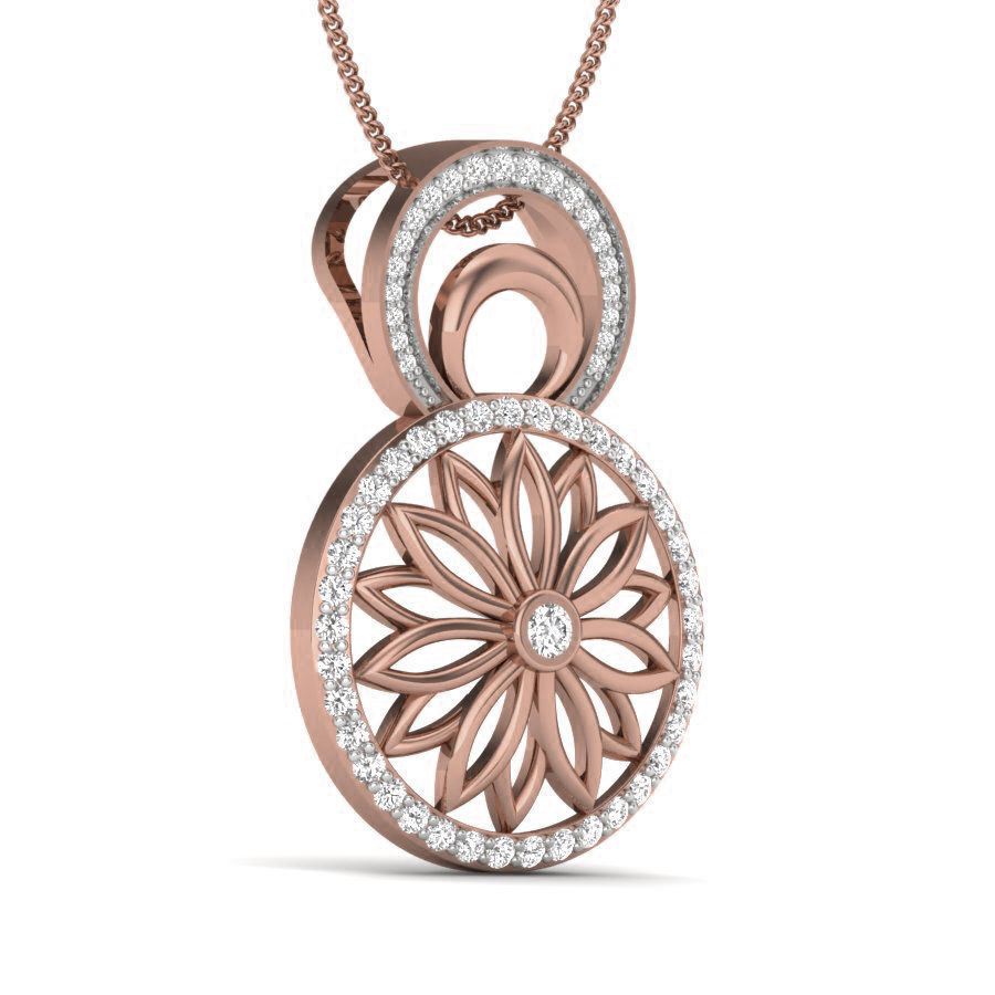 Flower Diamond Pendant renders 3dm details 3D print model_6