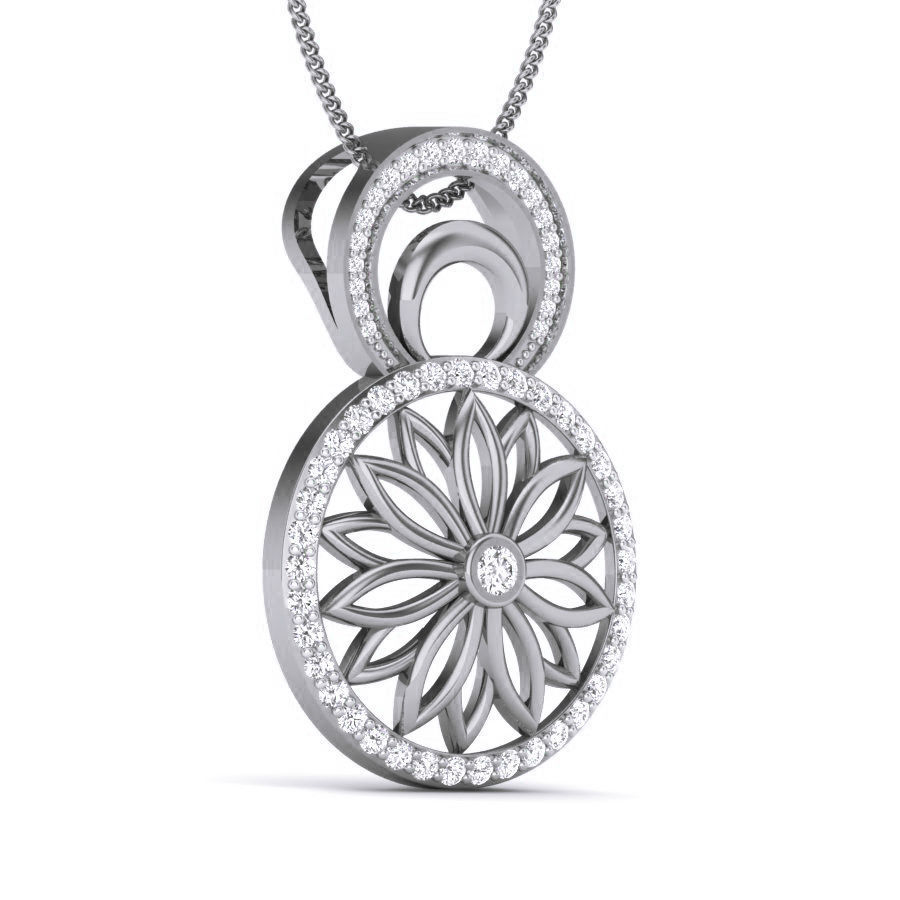 Flower Diamond Pendant renders 3dm details 3D print model_4