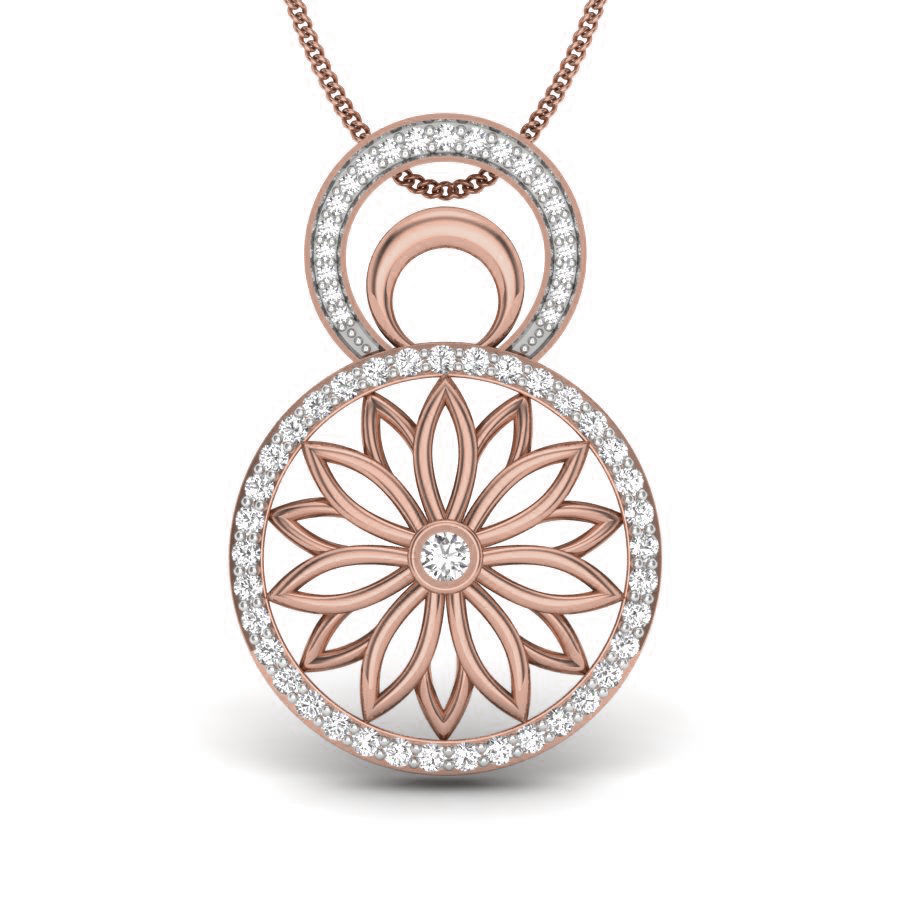 Flower Diamond Pendant renders 3dm details 3D print model_15