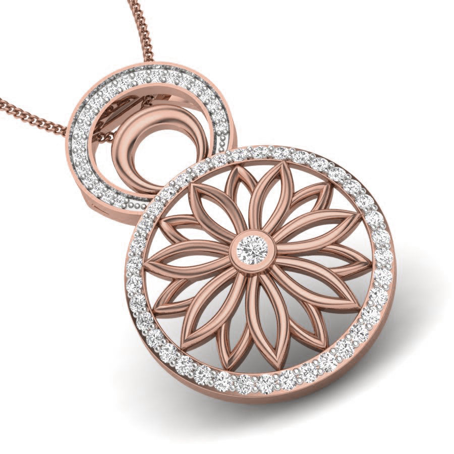 Flower Diamond Pendant renders 3dm details 3D print model_9