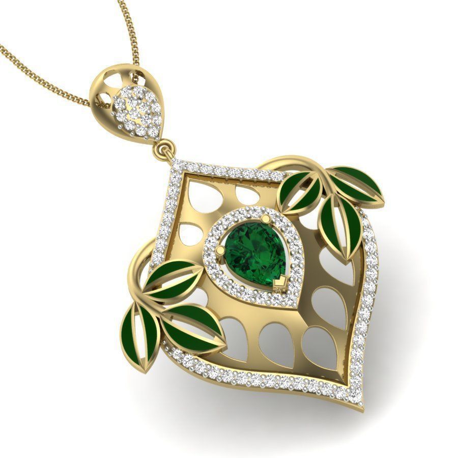 Diamond Pendant renders 3dm details 3D print model_7