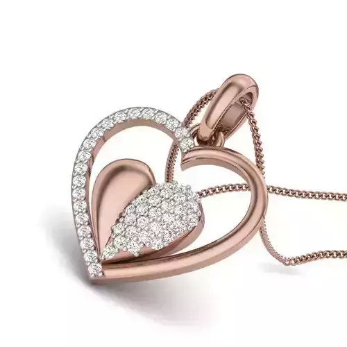 Diamond Heart Love Valentine Pendant renders 3dm details 3D print model