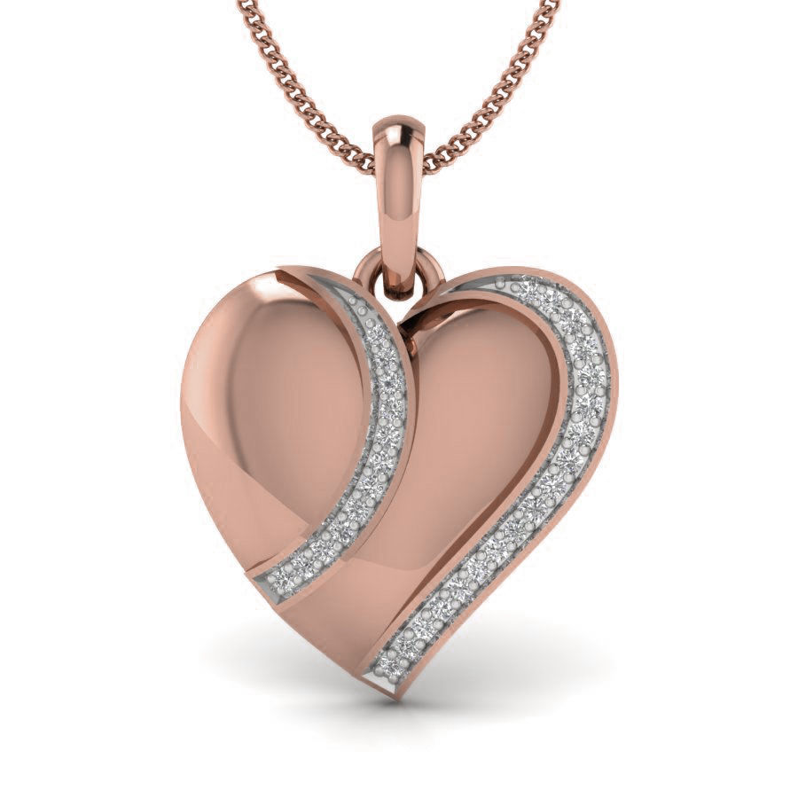 Diamond Heart Love Valentine Pendant renders 3dm details 3D print model_13