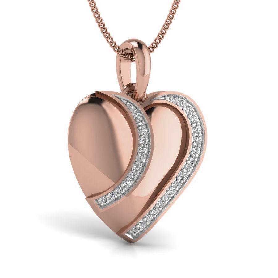 Diamond Heart Love Valentine Pendant renders 3dm details 3D print model_3