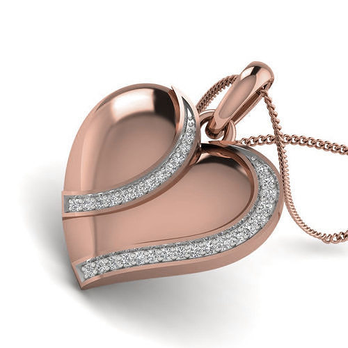 Diamond Heart Love Valentine Pendant renders 3dm details 3D print model