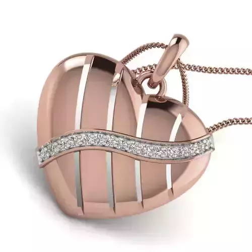Diamond Heart Love Valentine Pendant renders 3dm details 3D print model
