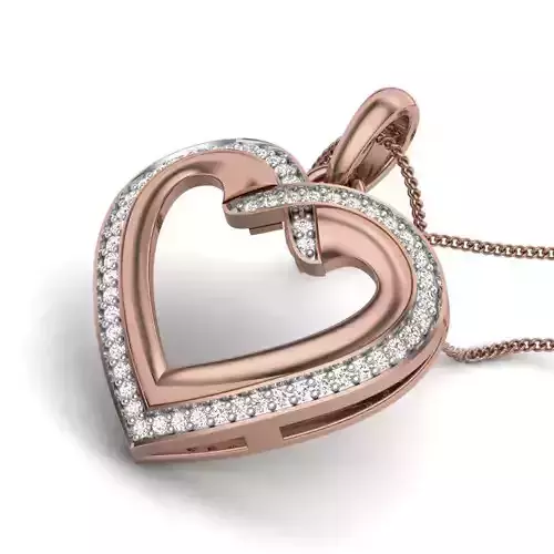 Diamond Heart Love Valentine Pendant renders 3dm details