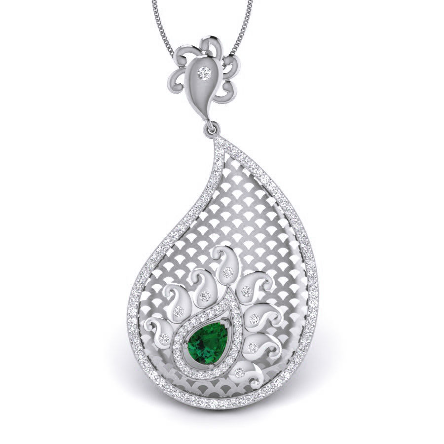 Mesh Diamond Pendant renders 3dm details 3D print model_14