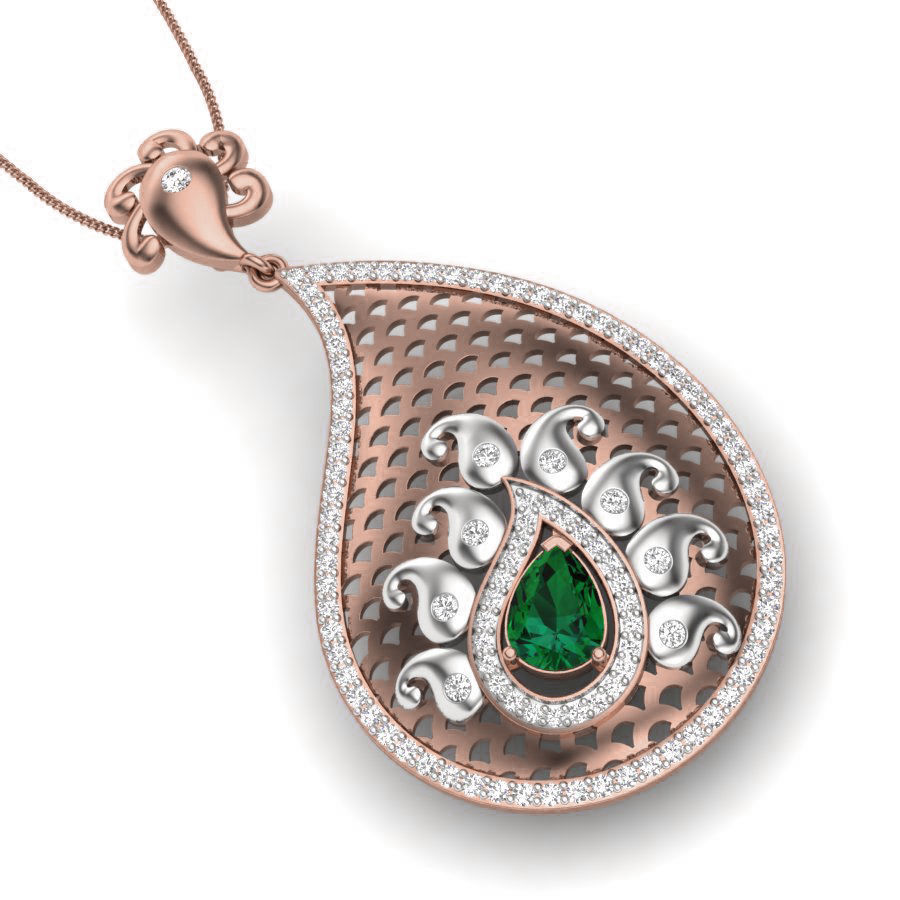 Mesh Diamond Pendant renders 3dm details 3D print model_7