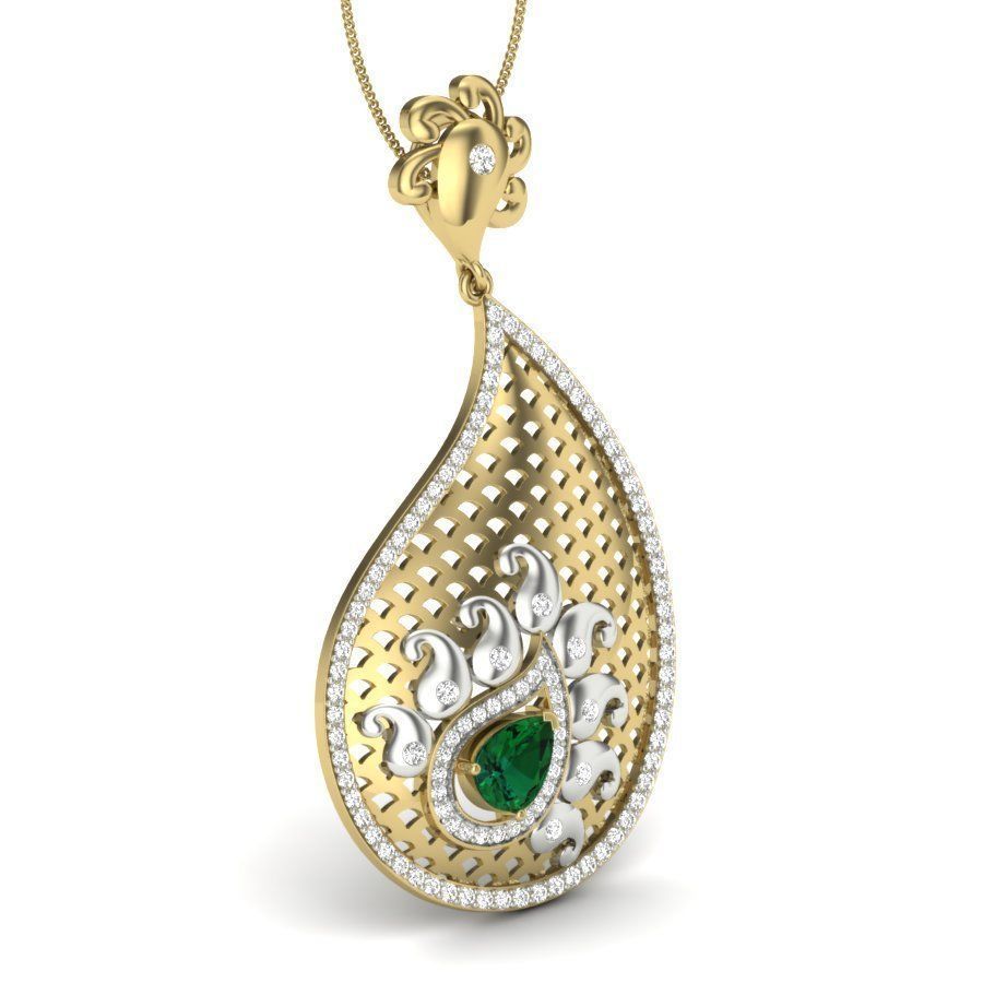 Mesh Diamond Pendant renders 3dm details 3D print model_2