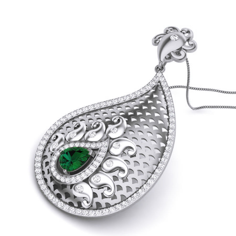 Mesh Diamond Pendant renders 3dm details 3D print model_12