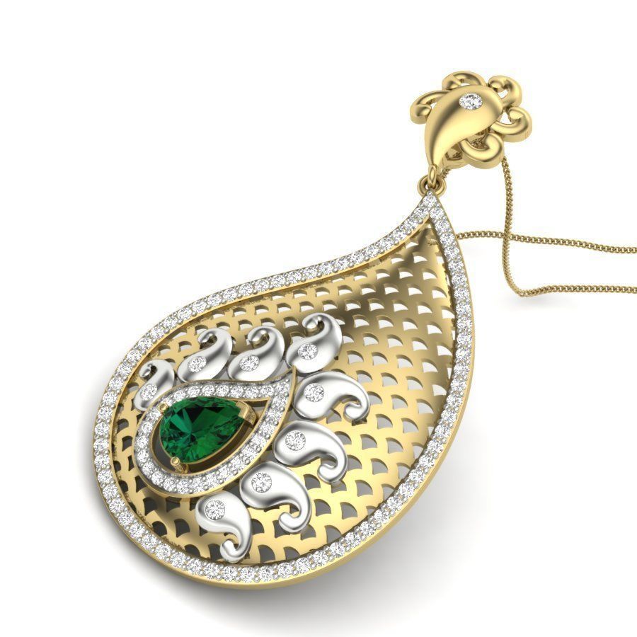 Mesh Diamond Pendant renders 3dm details 3D print model_11