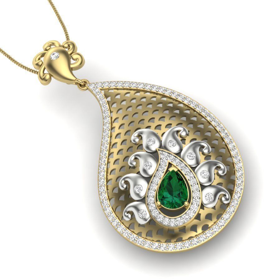 Mesh Diamond Pendant renders 3dm details 3D print model_5