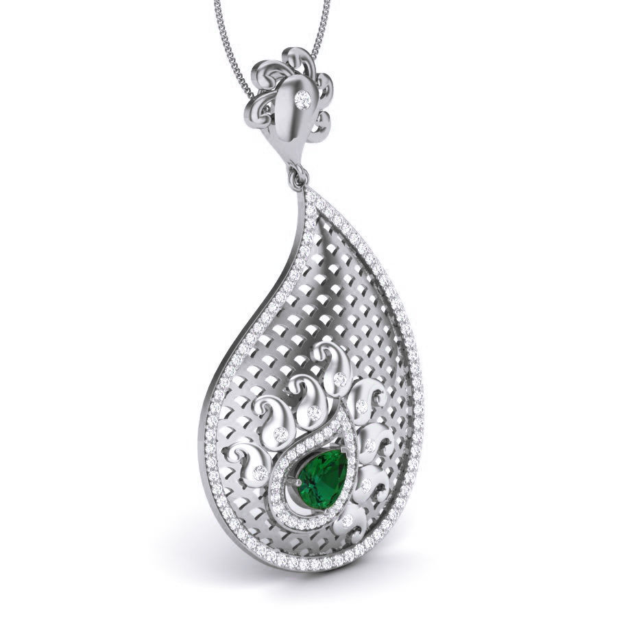 Mesh Diamond Pendant renders 3dm details 3D print model_4