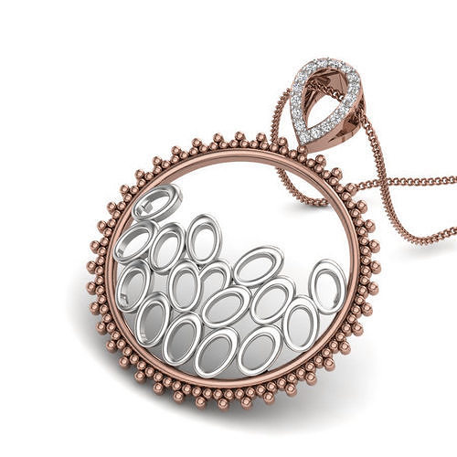 Wire Circles Diamond Pendant renders 3dm details 3D print model