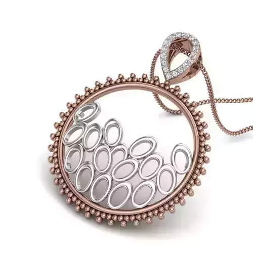 Wire Circles Diamond Pendant renders 3dm details