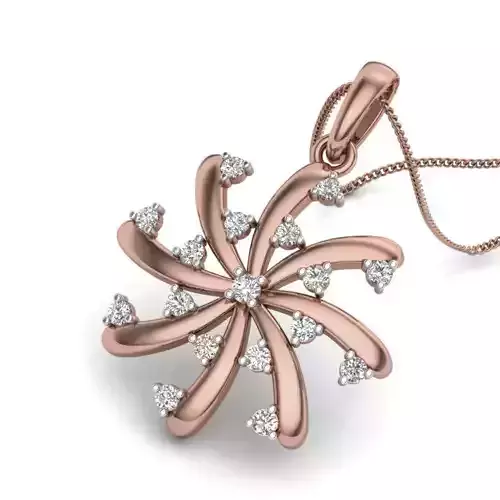 Diamond Flower Pendant renders 3dm details
