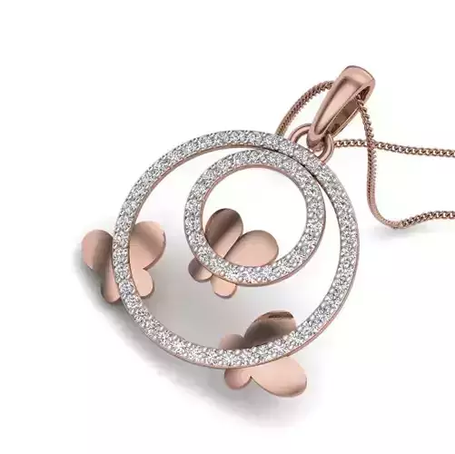 Diamond Butterfly Pendant renders 3dm details