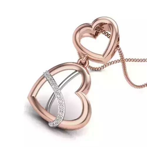 Diamond Heart Love valentine Pendant renders 3dm details