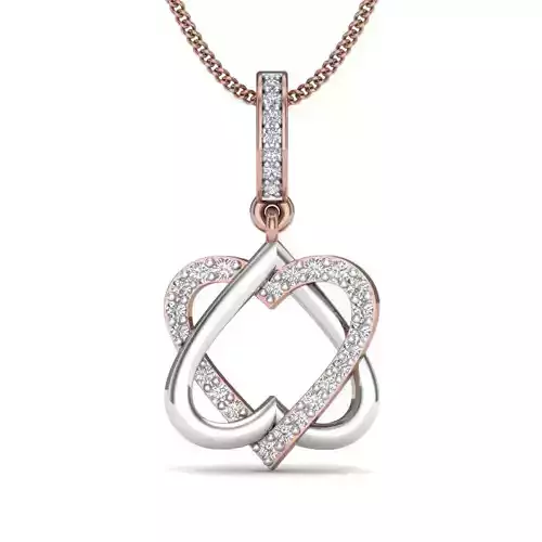 Heart Diamond Pendant renders 3dm details
