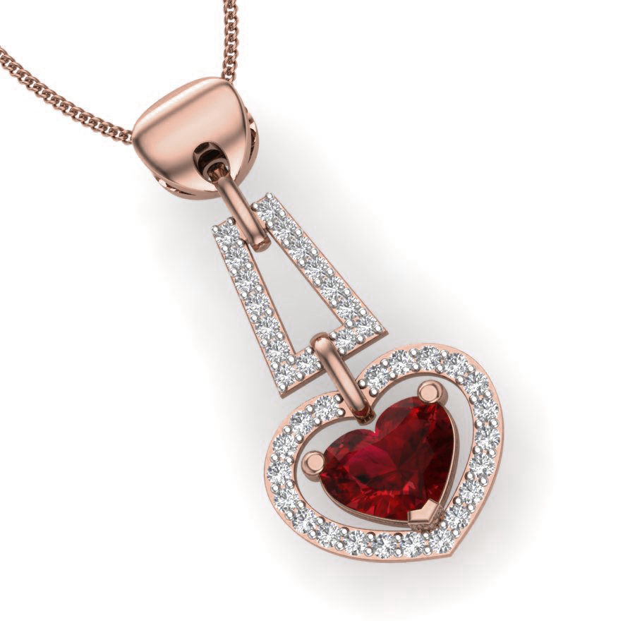 Diamond Heart Love Valentine Pendant renders 3dm details 3D print model_7